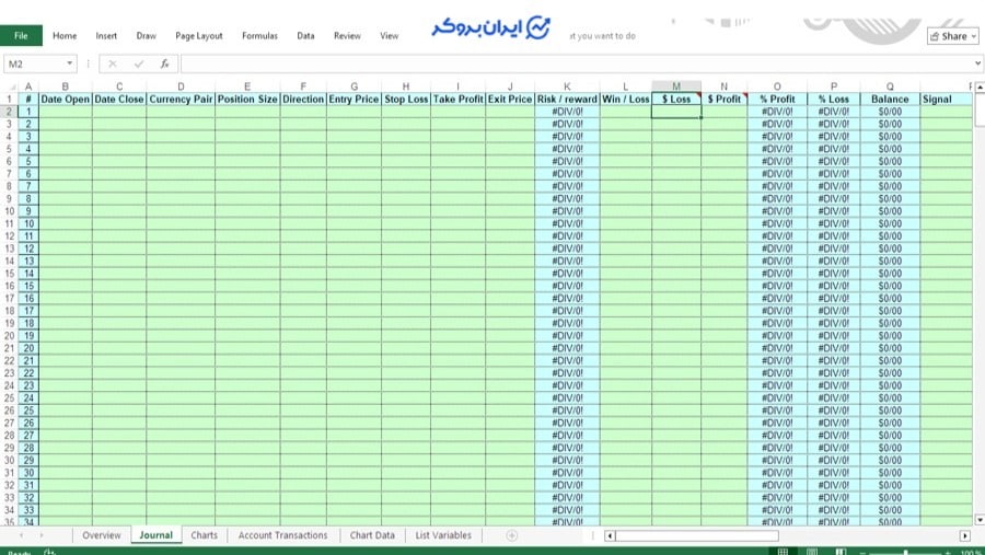 اجزای اصلی ژورنال معاملاتی