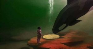 Dogecoin DOGE Meme Crypto Whale Orca Girl Sea web 1200x800 1