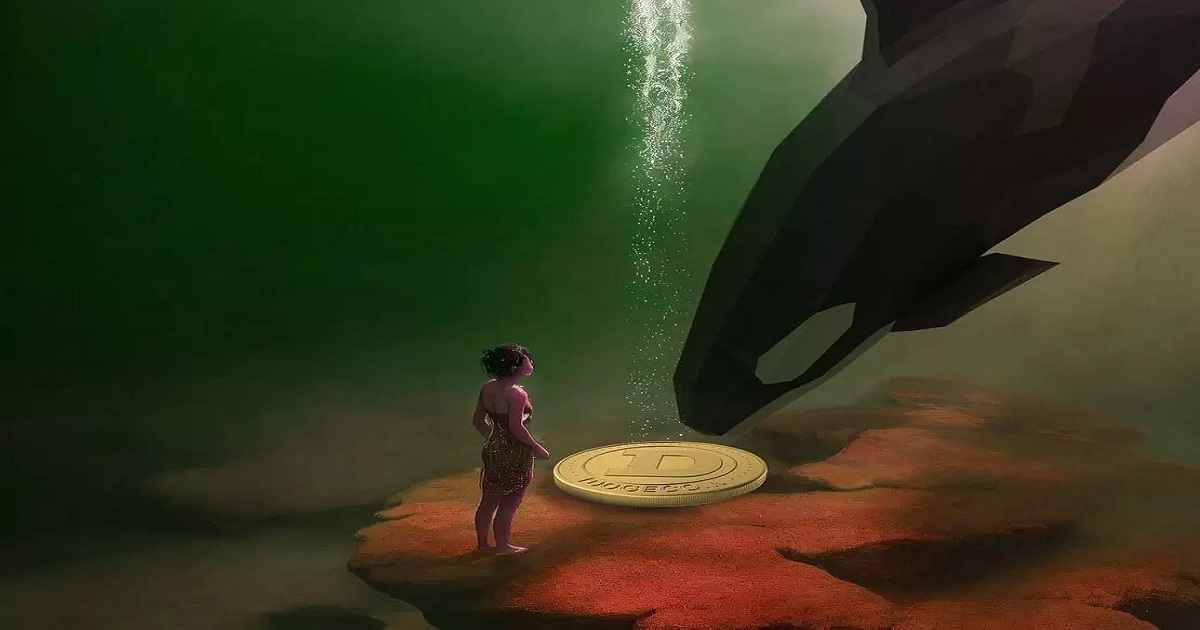 Dogecoin DOGE Meme Crypto Whale Orca Girl Sea web 1200x800 1