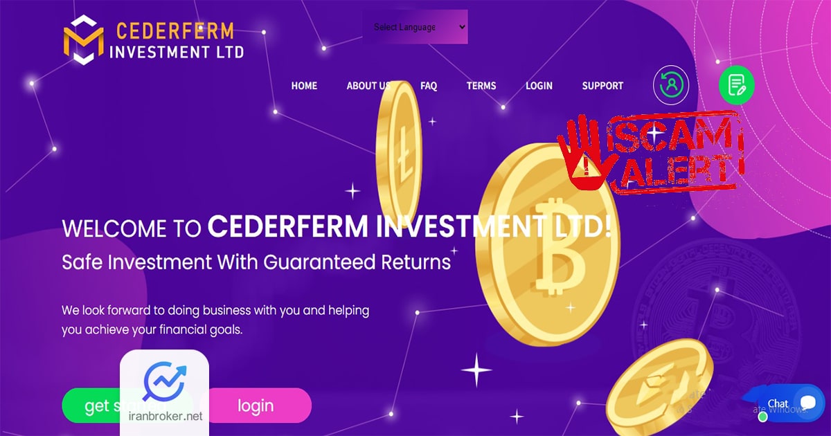 هشدار کلاهبرداری Cederferm Investment LTD