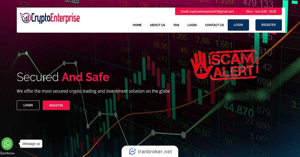 صفحه اصلی سایت Crypto enterprise