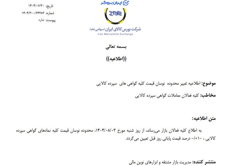 نوسان قیمتی گواهیها به ۱۰ درصد افزایش یافت