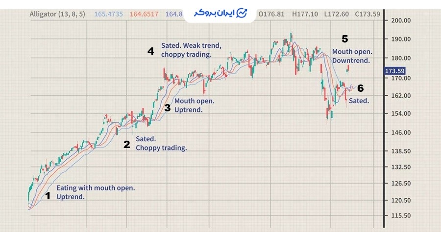 دادههای اندیکاتور Alligator